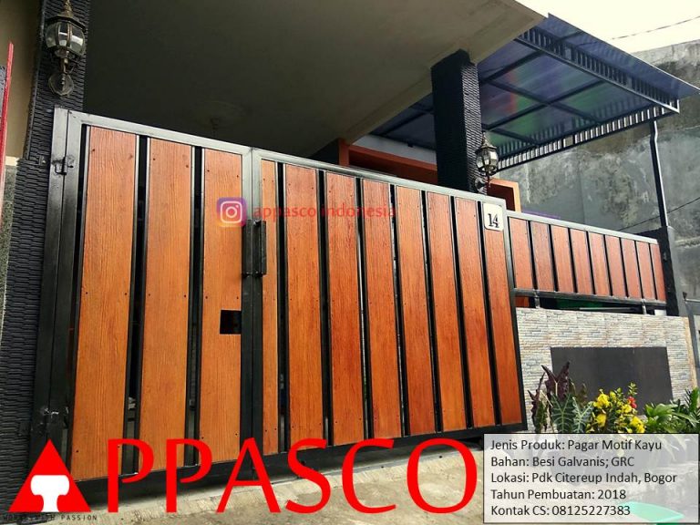 Pagar Minimalis Motif Kayu dari GRC di Pondok Citereup Bogor
