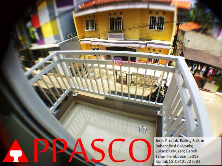 Railing Balkon Besi Galvanis Teras Atas di Kukusan Depok