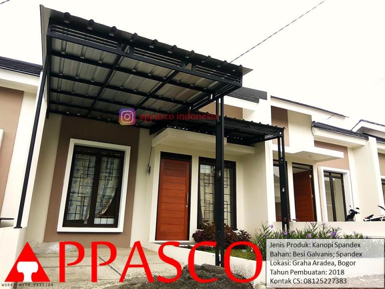 Kanopi Minimalis Atap Spandek di Graha Aradea