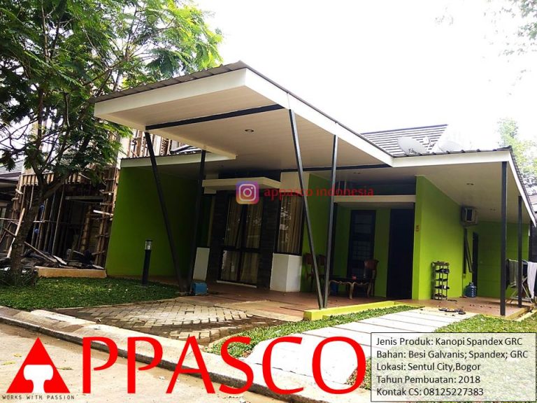 Kanopi Minimalis Sederhana Modern Keren dengan Plafon GRC di Sentul City