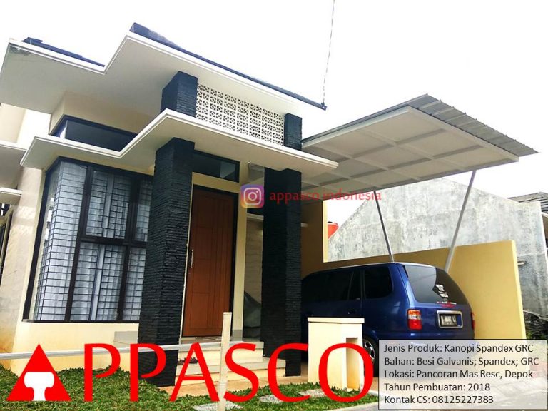 Kanopi Spandek GRC Minimalis di Pancoran Mas Depok