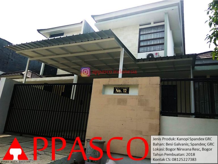 Kanopi Spandek Minimalis Dengan GRC Peredam di Bogor Nirwana Residence