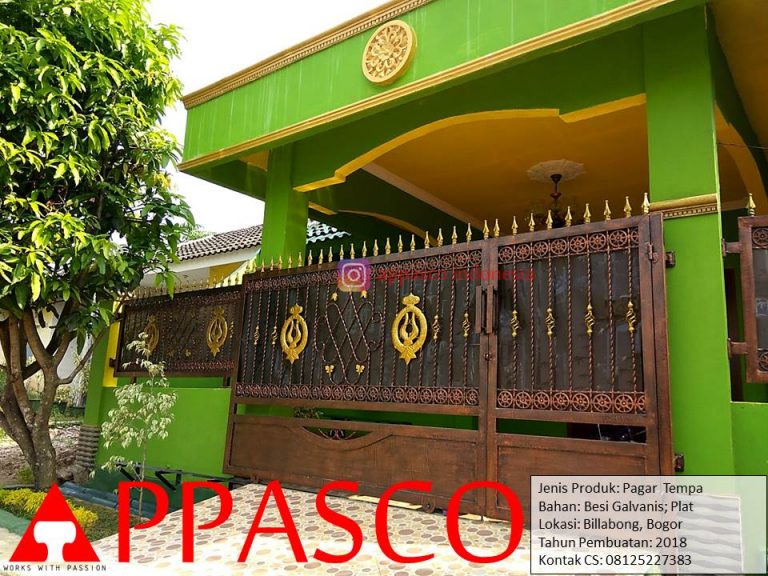 Pagar Klasik Tempa Besi Galvanis dan Plat di Billabong Bogor