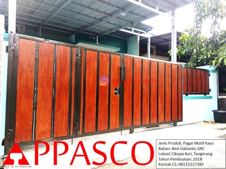 Pagar Minimalis Modern Kayu GRC di Cikupa Asri Tangerang