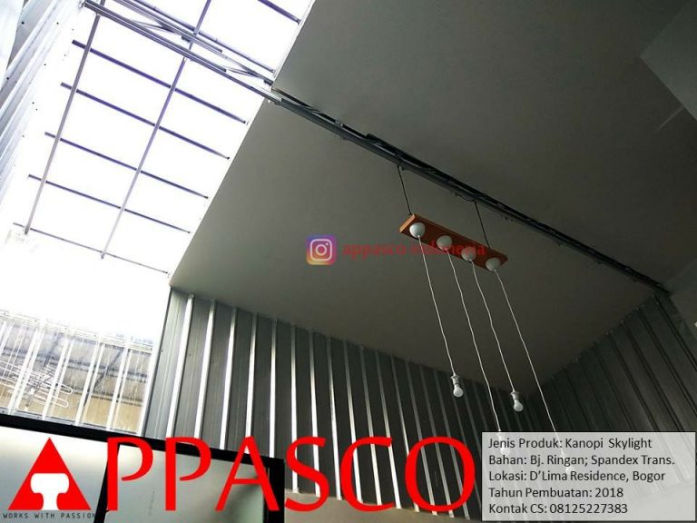 Kanopi Minimalis Transparan Skylight Atap Belakang Rumah di D’lima Residence Bogor