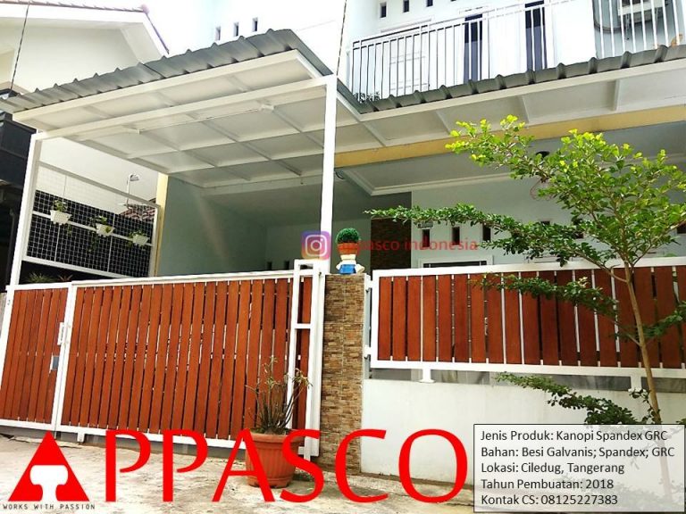 Kanopi Minimalis Modern Spandek GRC di Ciledug