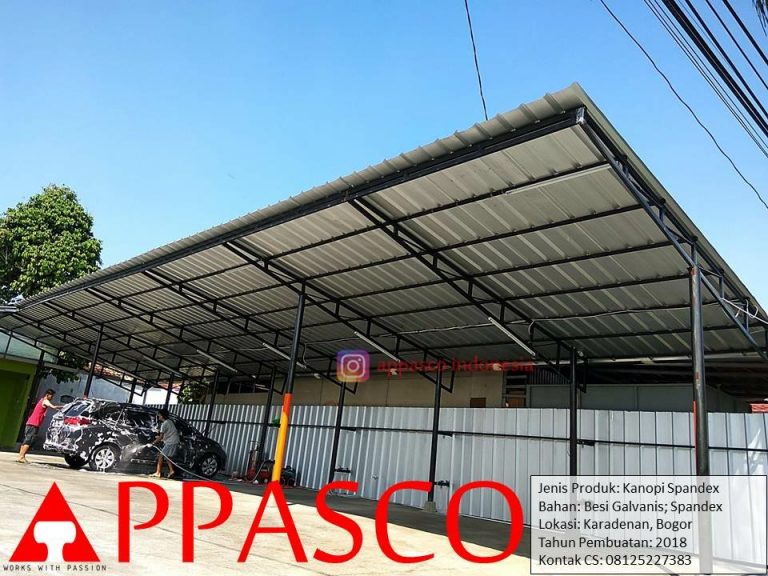 Kanopi Spandek Pada Tempat Cuci Steam Mobil Karadenan Bogor