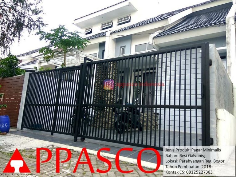 Pagar Minimalis Besi Galvanis Garis garis Vertikal di Parahyangan Regency Bogor