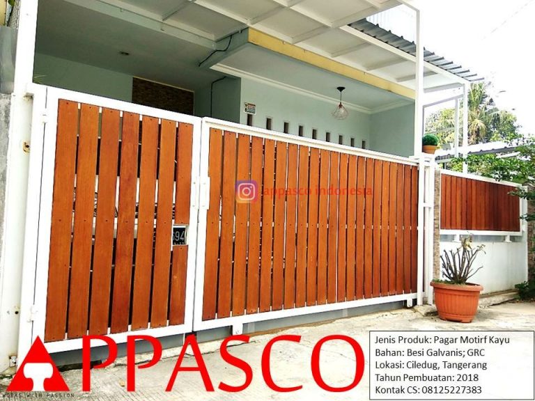 Pagar Minimalis Motif Kayu GRC di Ciledug