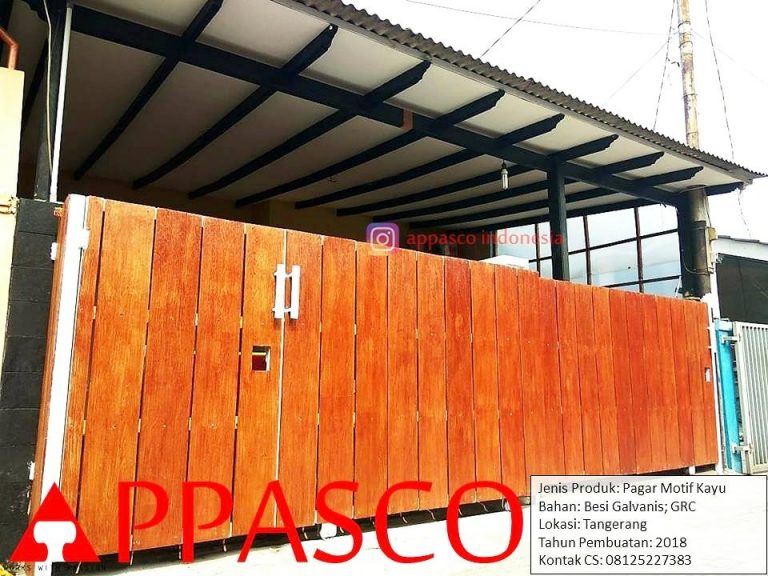 Pagar Motif Kayu Modern di Tangerang