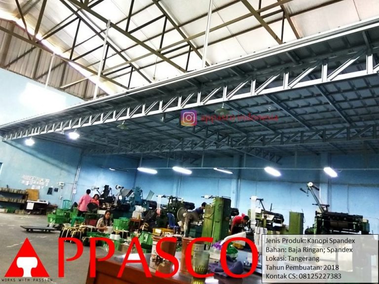 Kanopi Atap Spandek untuk Pabrik di Tangerang