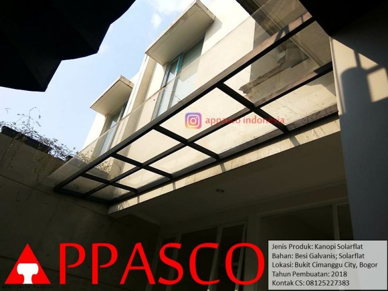 Kanopi Bening Transparan Atap Solarflat di Bukit Cimanggu City Bogor