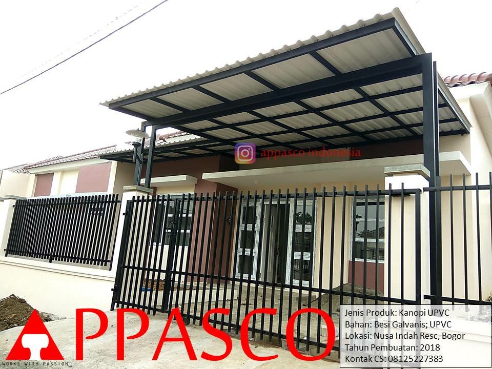 Kanopi Minimalis Modern Atap UPVC di Nusa Indah Residence Bogor