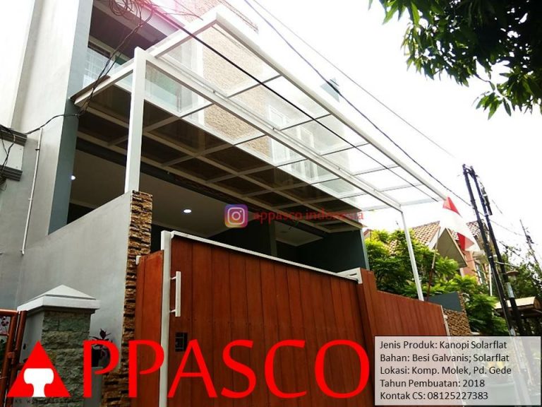 Kanopi Minimalis Atap Solarflat di Pondok Gede