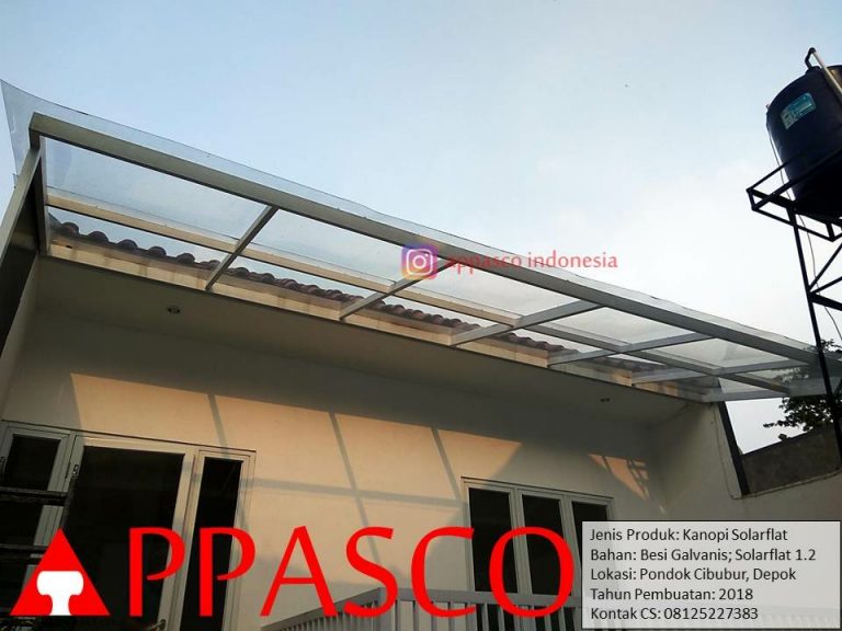 Kanopi Minimalis Atap Silarflat Transparan Keren di Pondok Cibubur Depok