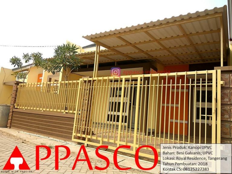 Kanopi UPVC Keren Model Minimalis Modern di Royal Residence Tangerang