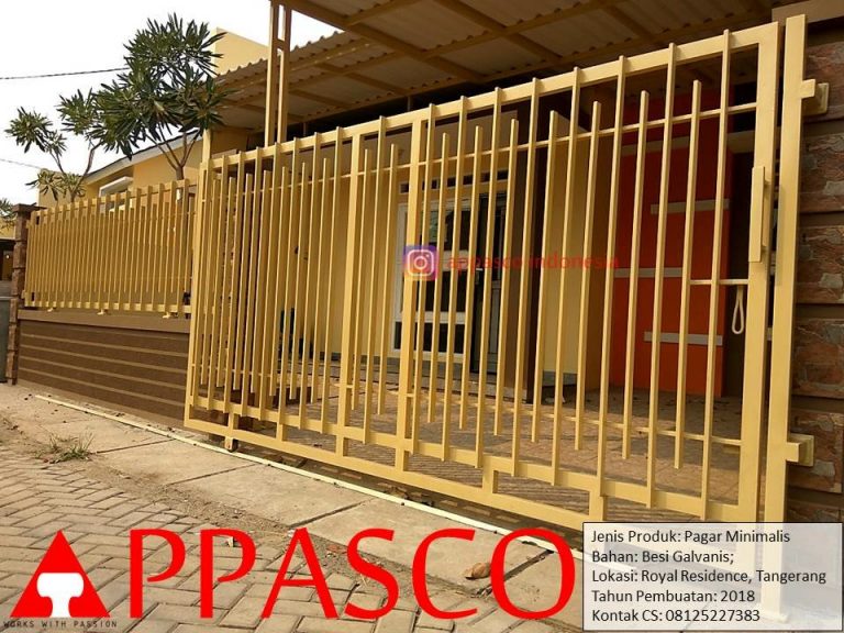Pagar Minimalis Modern Cantik Desain Konvensional Garis garis di Royal Residence Tangerang