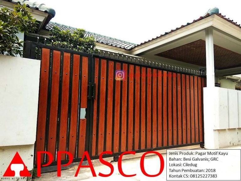 Pagar Minimalis Motif Kayu GRC di Ciledug