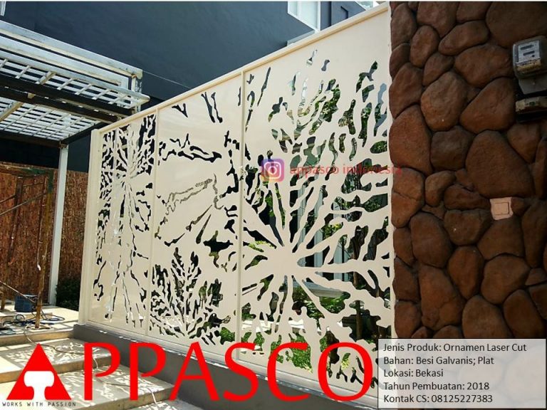 Partisi Keren dari Besi Ornamen Laser Cut di Bekasi