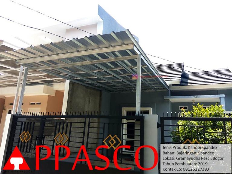 Kanopi Baja Ringan Atap Spandek di Gramayudha Residence