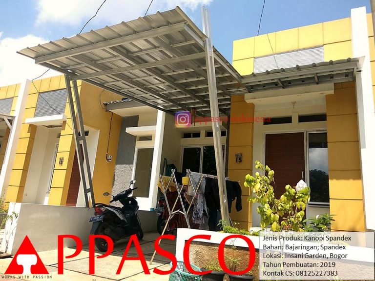Kanopi Baja Ringan Atap Spandek di Insani Garden