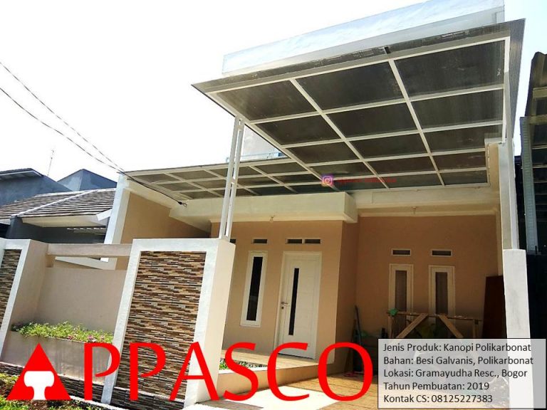 Kanopi Polikarbonat Galvanis di Gramayudha Residence