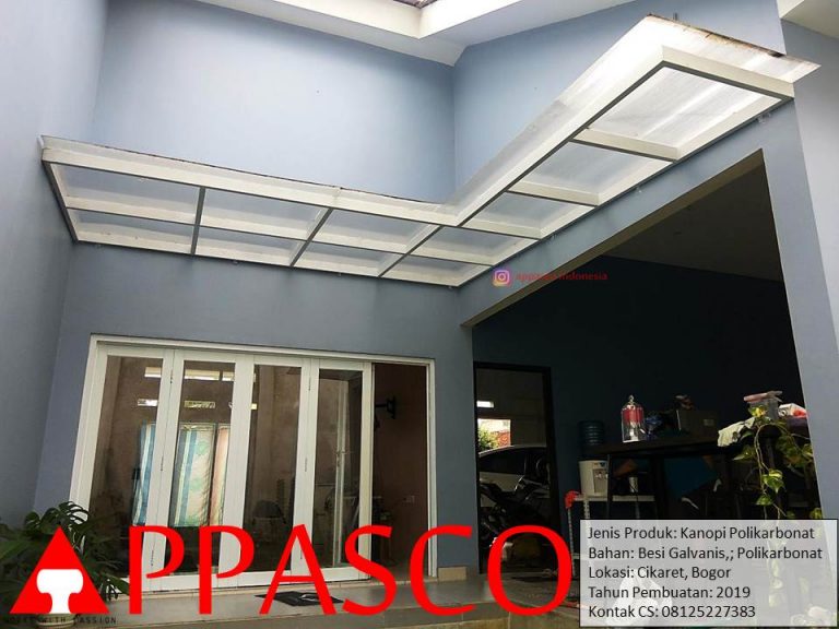 Kanopi Polikarbonat Untuk Halaman Belakang di Cikaret