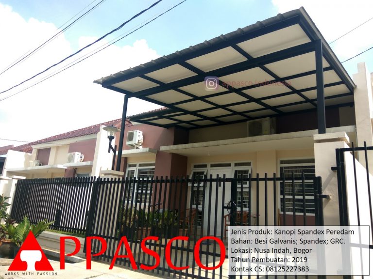Kanopi Spandek dengan Peredam di Nusa Indah Bogor