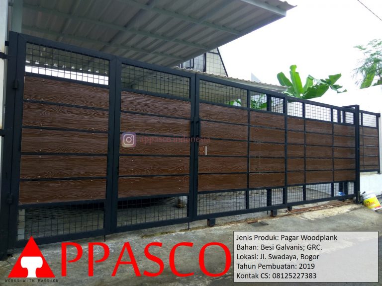 Pagar Woodplank Galvanis GRC di Swadaya Bogor
