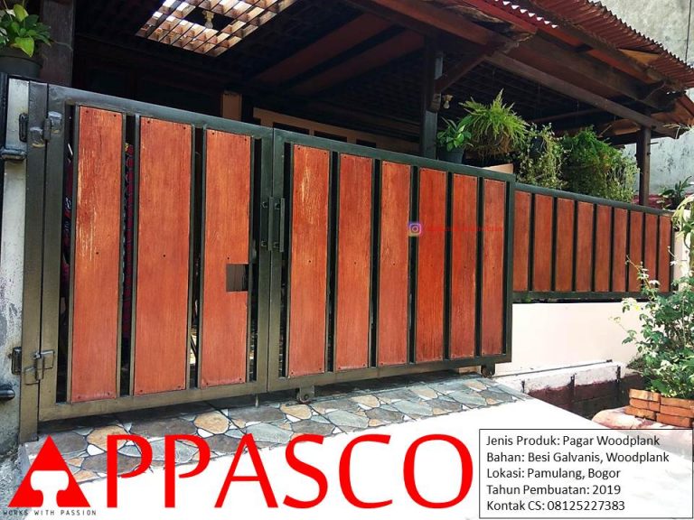 Pagar Minimalis Galvanis Woodplank di Pamulang