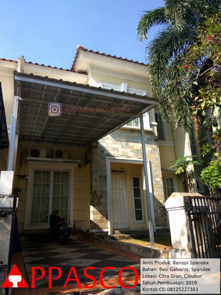 Kanopi Minimalis Atap Spandek Besi Galvanis di Citragran Cibubur