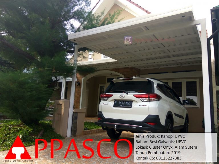Kanopi Minimalis Cantik Atap UPVC di Alam Sutera BSD