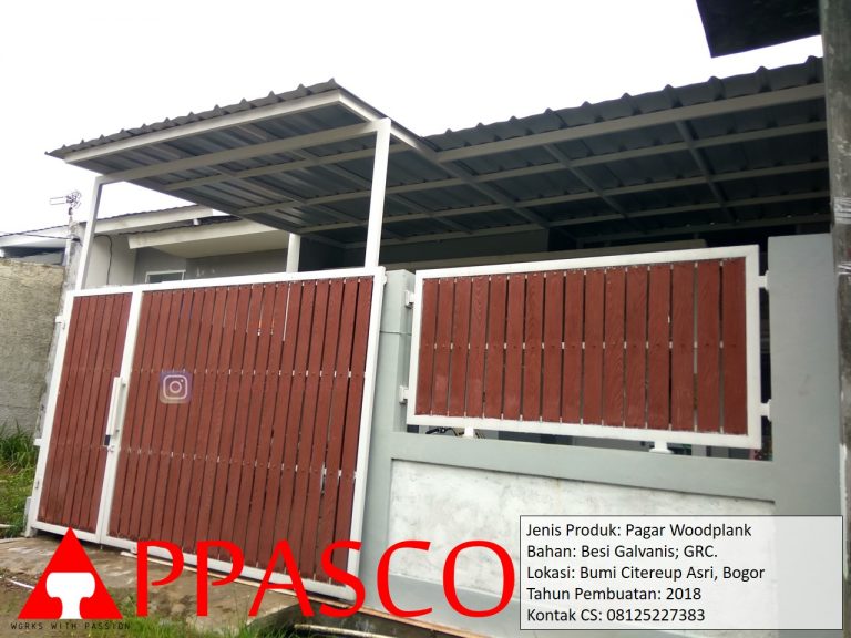 Pagar Cantik Minimalis Woodplank Dorong di Citereup