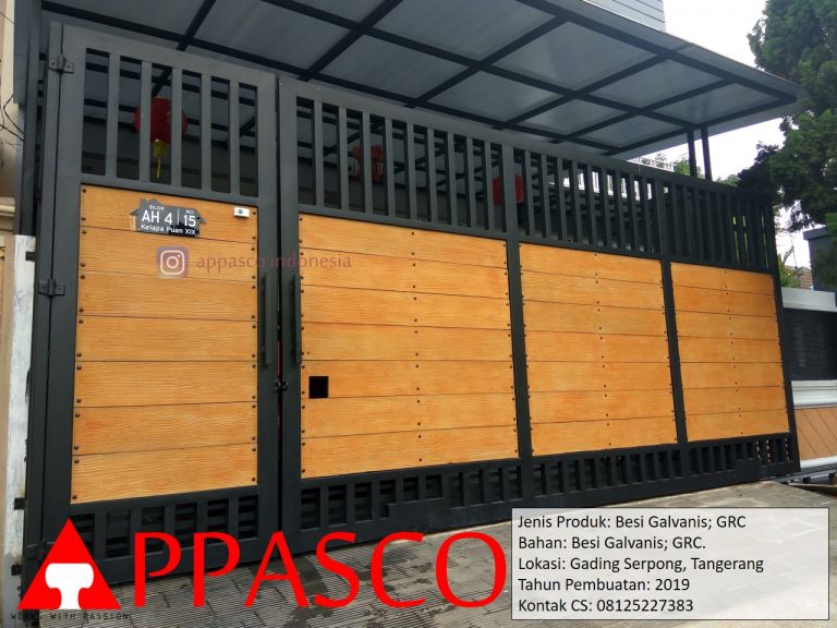 Pagar Dorong Woodplank Minimalis Cantik di Gading Serpong Tangerang