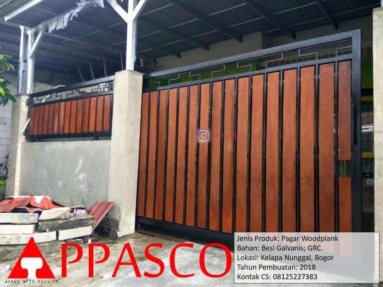 Pagar Minimalis Motif Kayu Woodplank di Kelapa Nunggal Bogor
