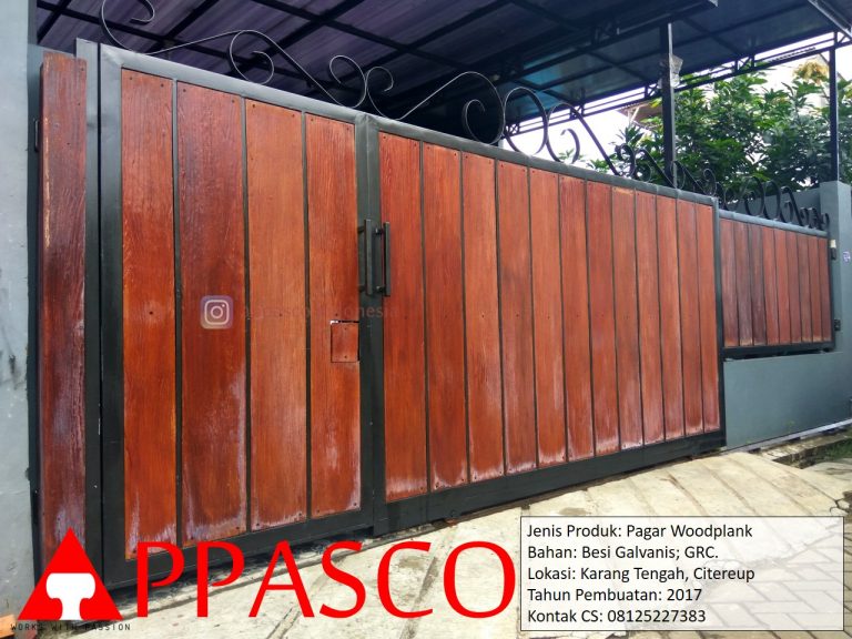 Pagar Woodplank Minimalis Galvanis di Citereup