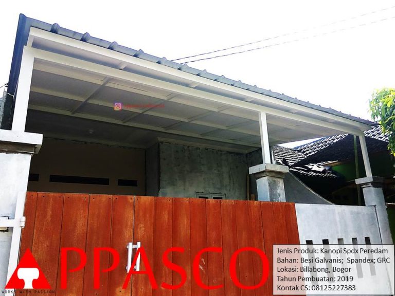 Kanopi Minimalis Atap Spandek Peredam di Billabong