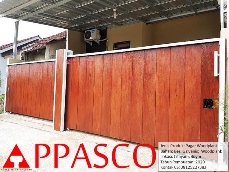 Pagar Woodplank Minimalis Klasik di Citayam Bogor